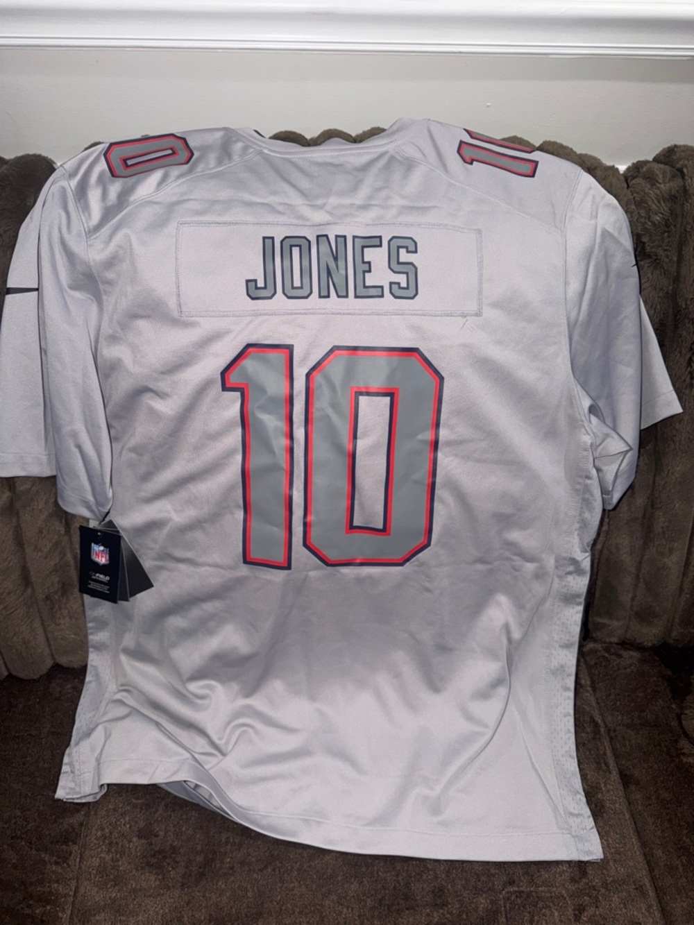 Nike New England patriots Gray NFL On-Field Jersey new with tags - Picture 2 of 4